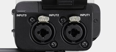 two full sized XLR connectors on the Sony XLR-H1