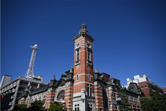 wide angle view of clock tower