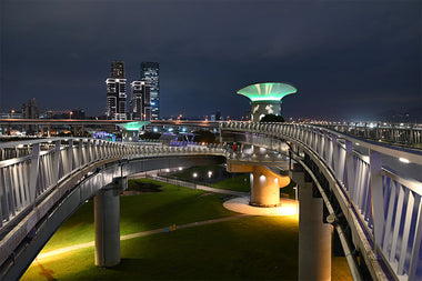 wide angle cityscape night shot