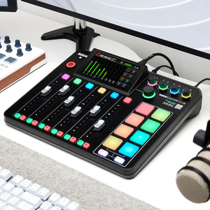 RODECaster Pro II on desk with recording setup