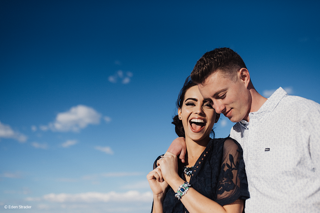 eden strader photo of couple with blue sky