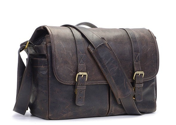 ONA The Brixton Camera and Laptop Messenger Bag Dark Truffle Leather ...