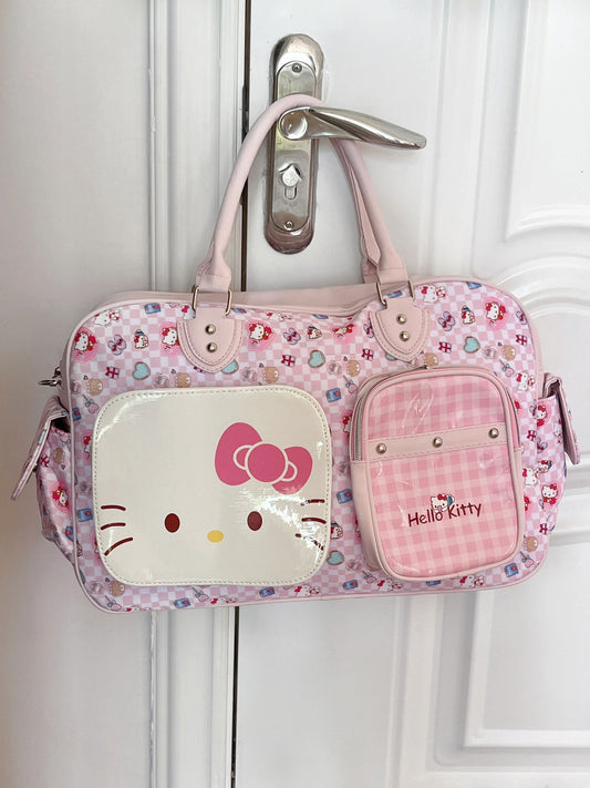 Hellokitty Weekender Bag for Women Cute PU Travel Tote Bag Gym