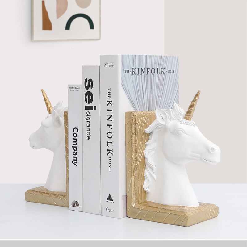 Serre-livre licorne blanche