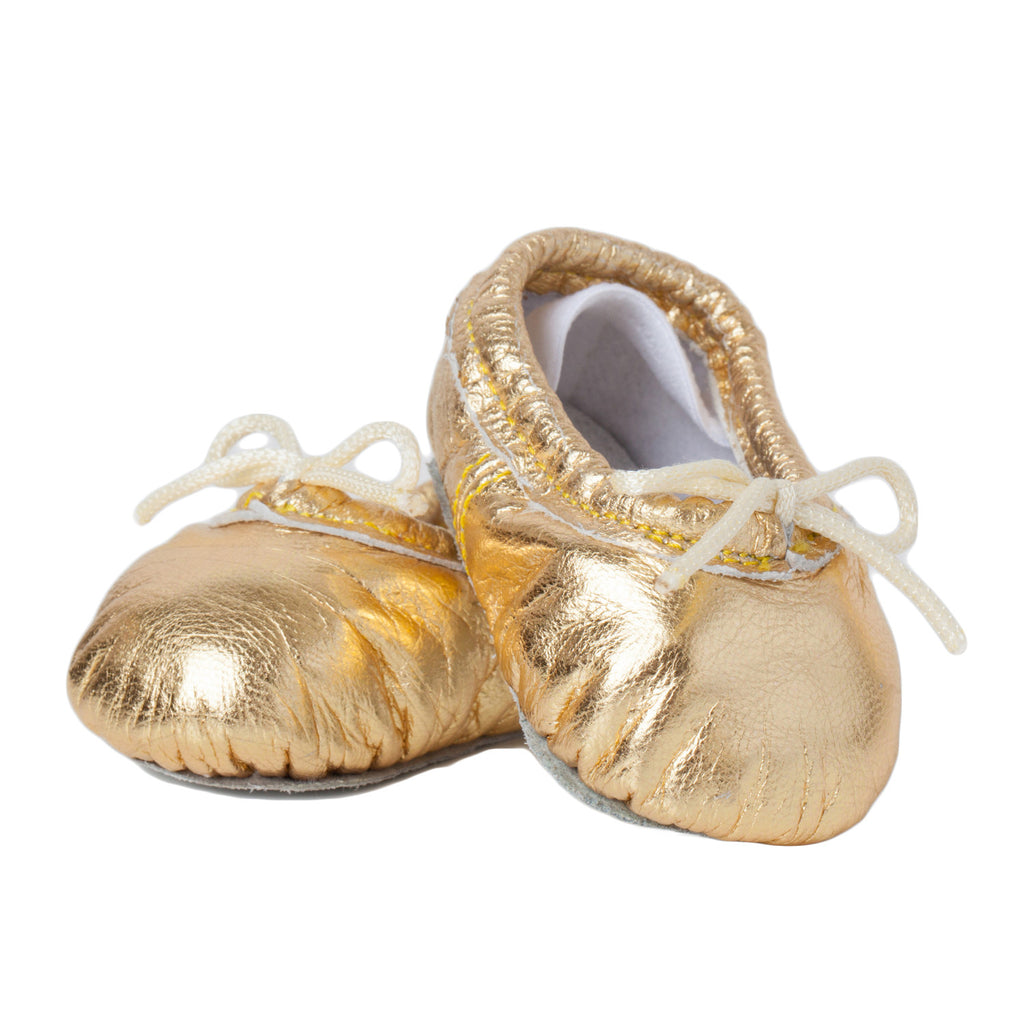 gold baby flats