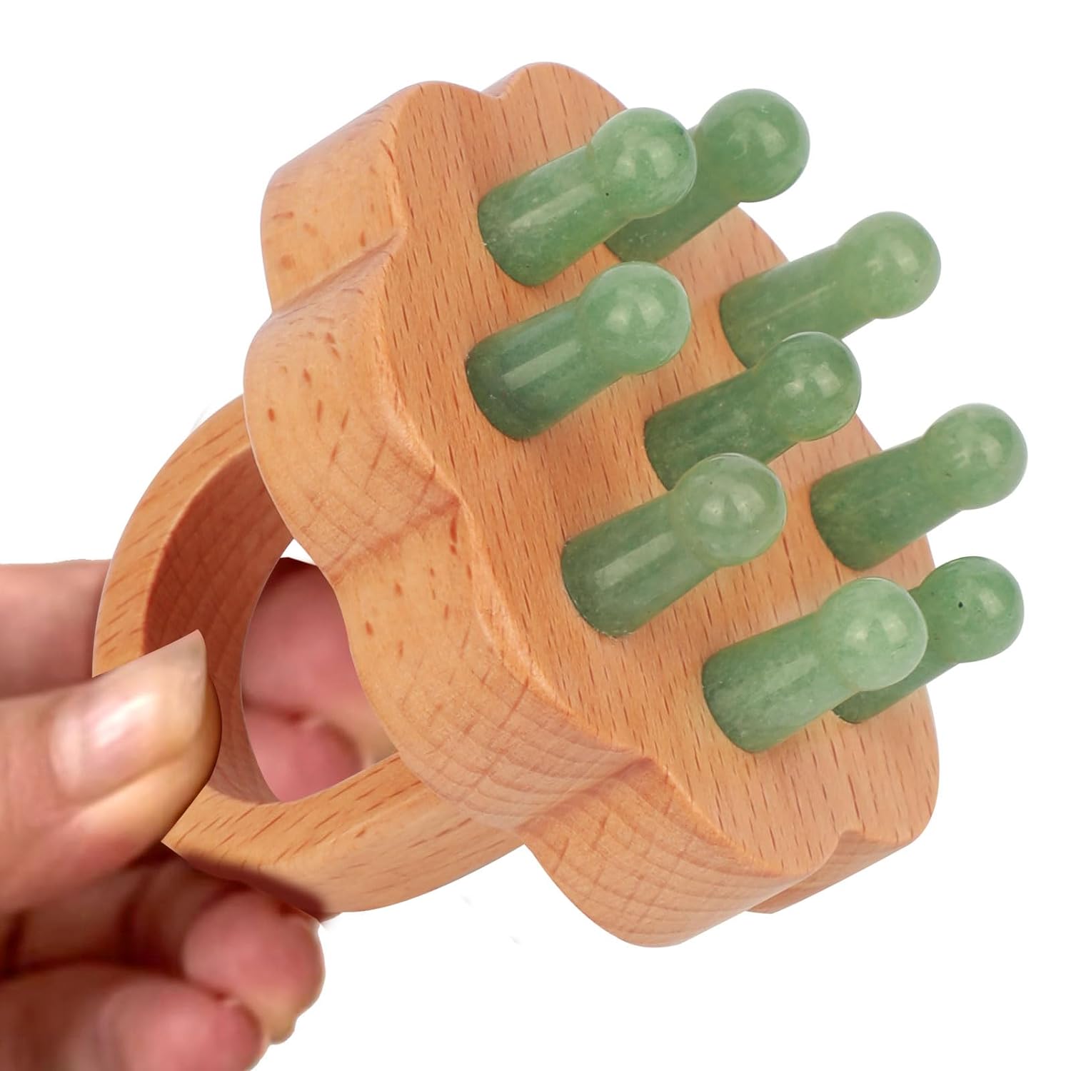 Jade-Wooden Scalp Massager