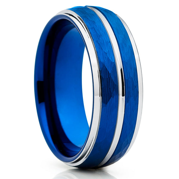 Blue Tungsten Wedding Band | Blue Tungsten Wedding Band | Blue Ring ...