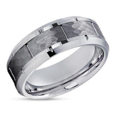 Man's Wedding Ring - Silver Tungsten Ring - Tungsten Wedding Band - Tungsten Carbide