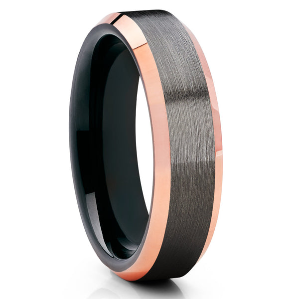 Rose Gold Tungsten - Gunmetal - Black Wedding Band - Handmade - Weddin ...