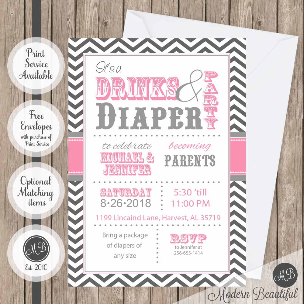 diapers for dad invitations