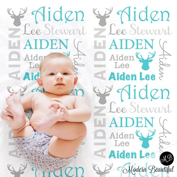 personalized deer baby blanket