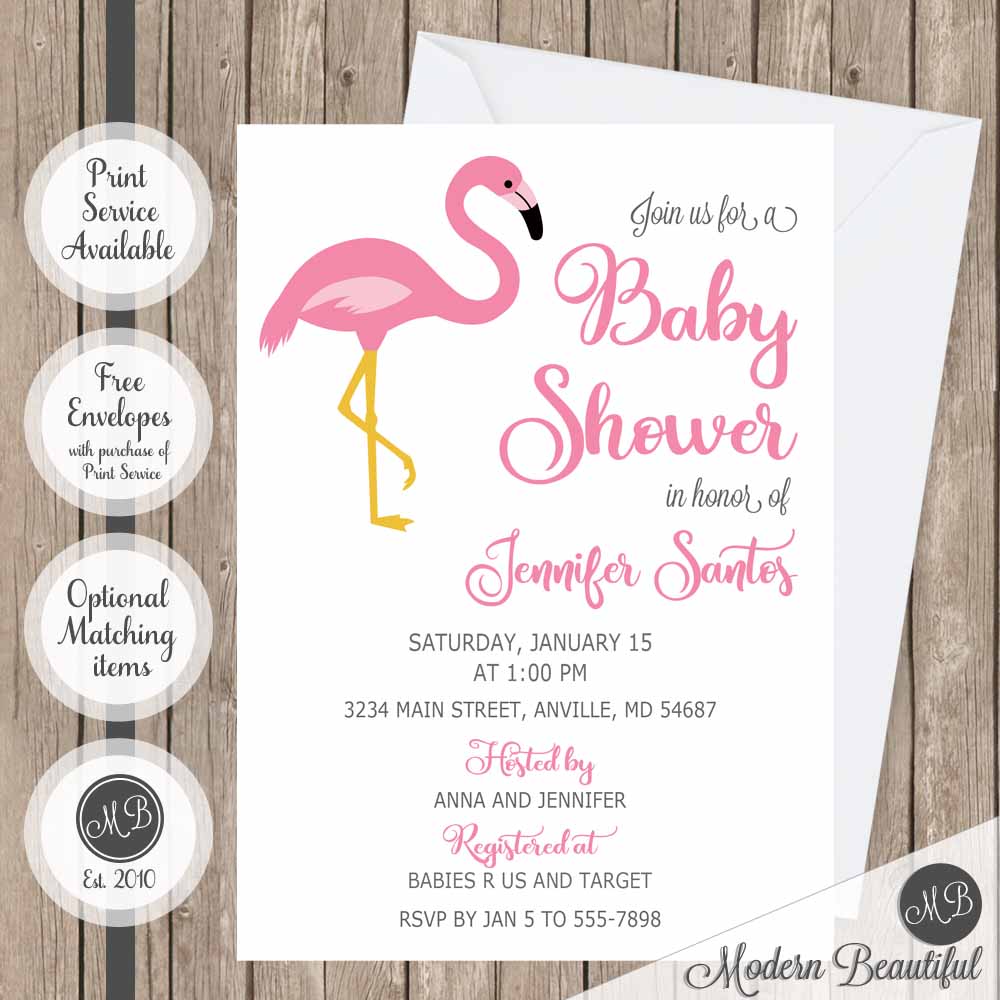 baby shower flamingo invitations