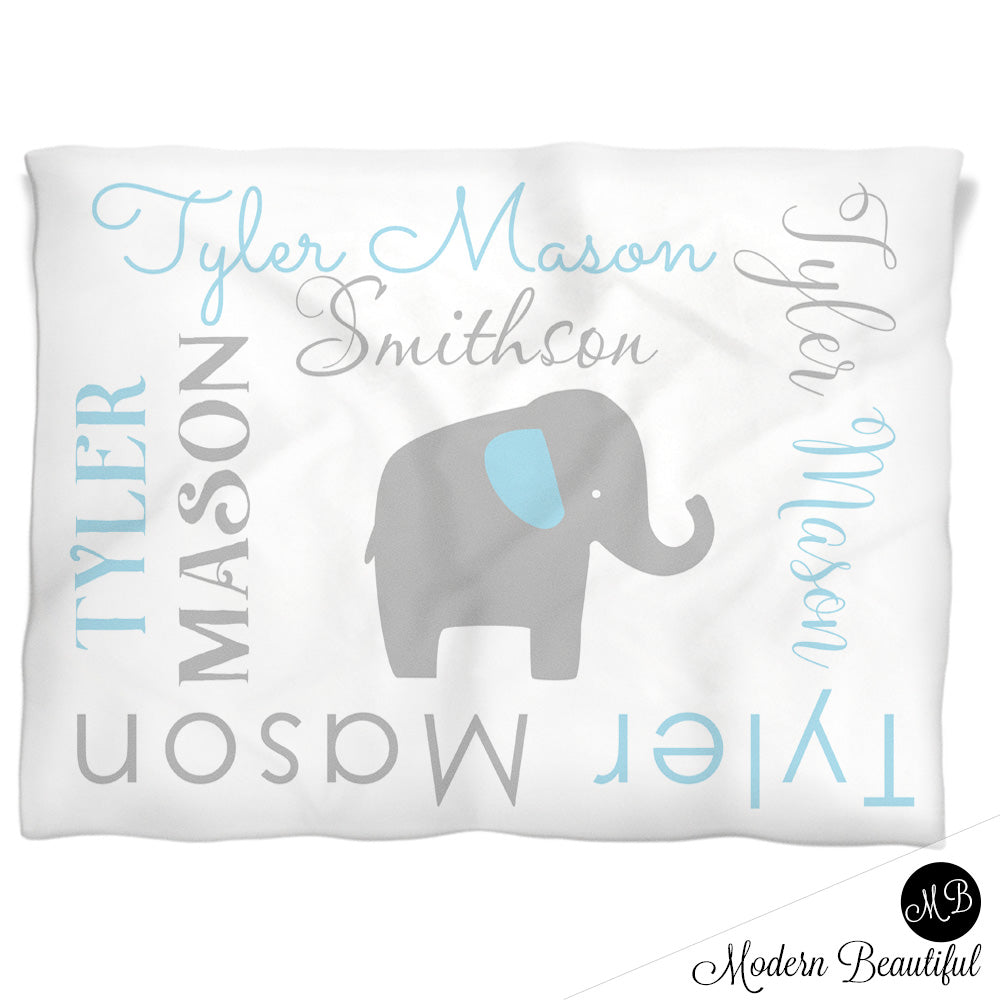 personalized elephant baby blanket