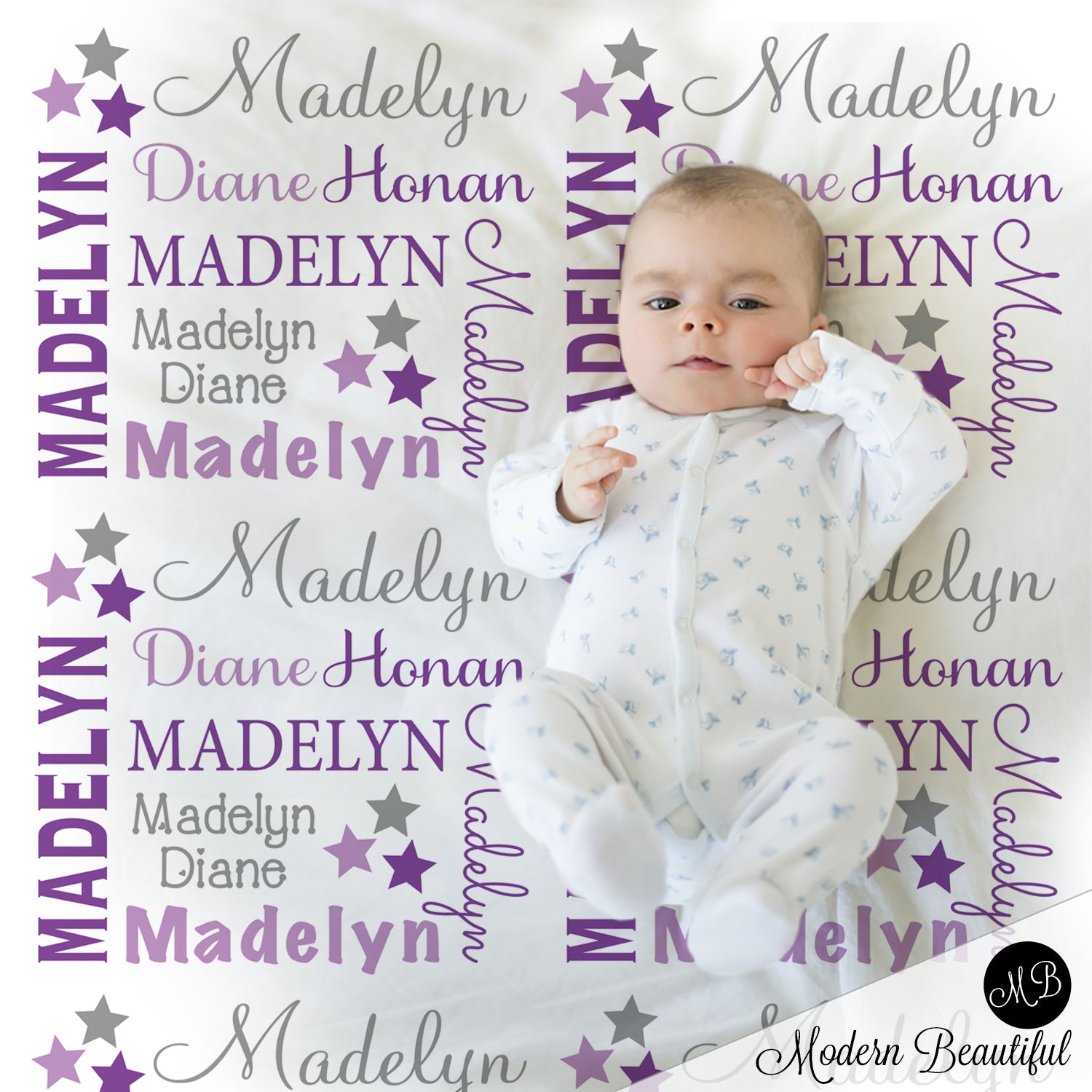 Star Baby Name Blanket