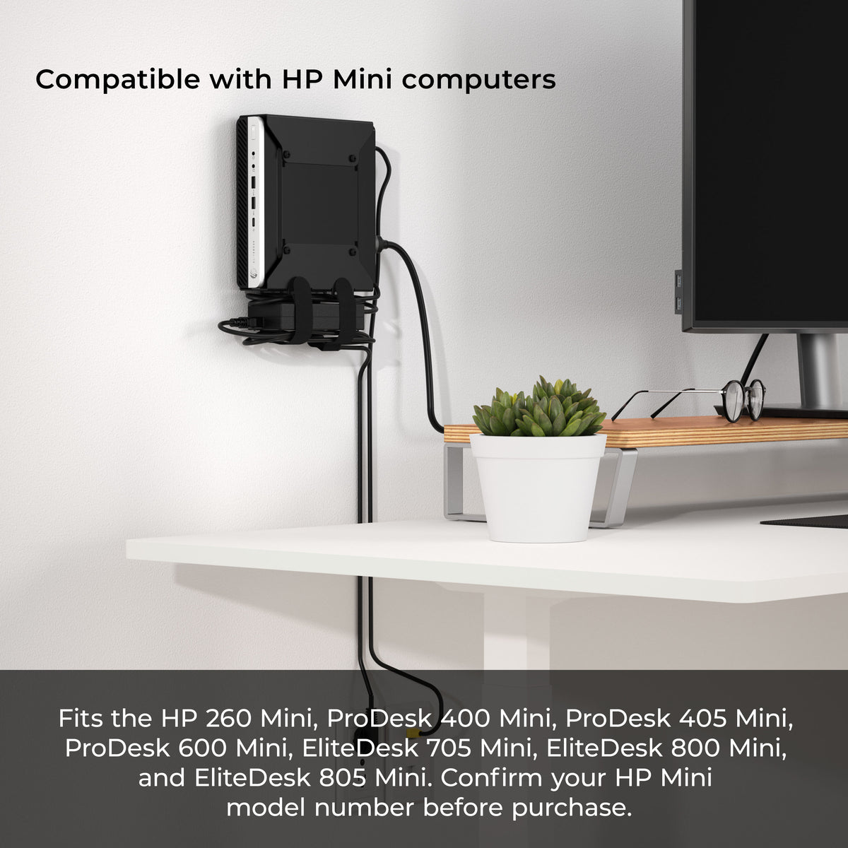 HP Desktop Mini Mount for HP ProDesk Mini, HP EliteDesk Mini, and HP Desktop Mini