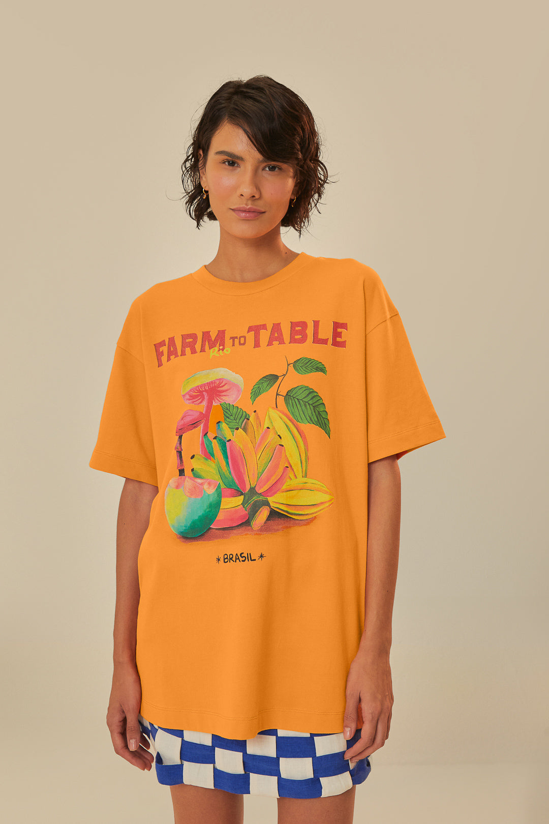 Orange Farm Rio To Table Organic Cotton T-Shirt, ORANGE / XXS