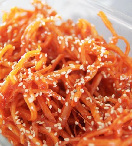 sweet and spicy korean red squid slices sidedish banchan 한국산 홍진미채 진미채 반찬