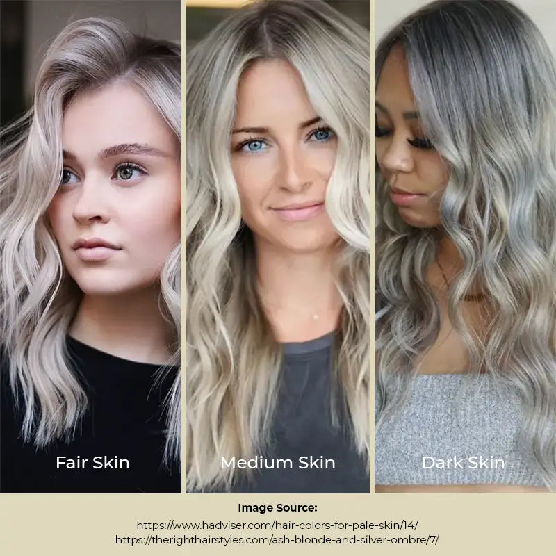 complimenting ash blonde with skin color
