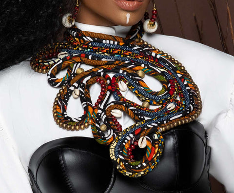 Barode Ethnic Choker Statement Necklace Colorful Bib Chunky Torque Collar  Necklaces Tribal Statement Necklaces African Jewelry Set for Women and  Girls price in UAE | Amazon UAE | kanbkam