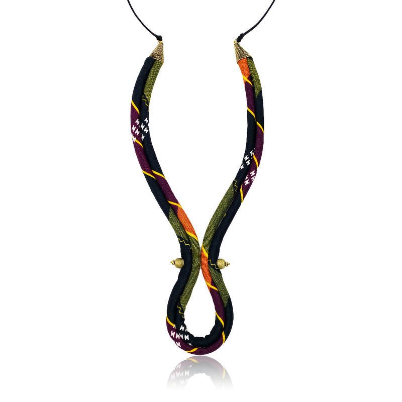 African Print Cord Small Fabric Necklace – DumoStar Jewelry