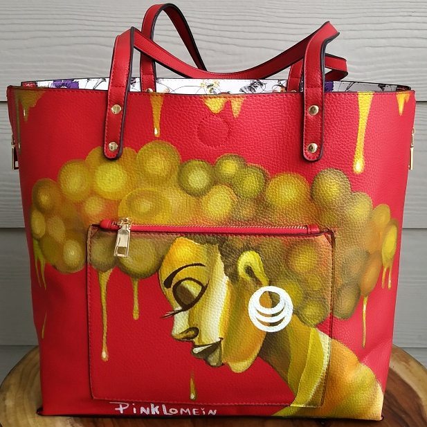 Lo mein hand painted bag queen