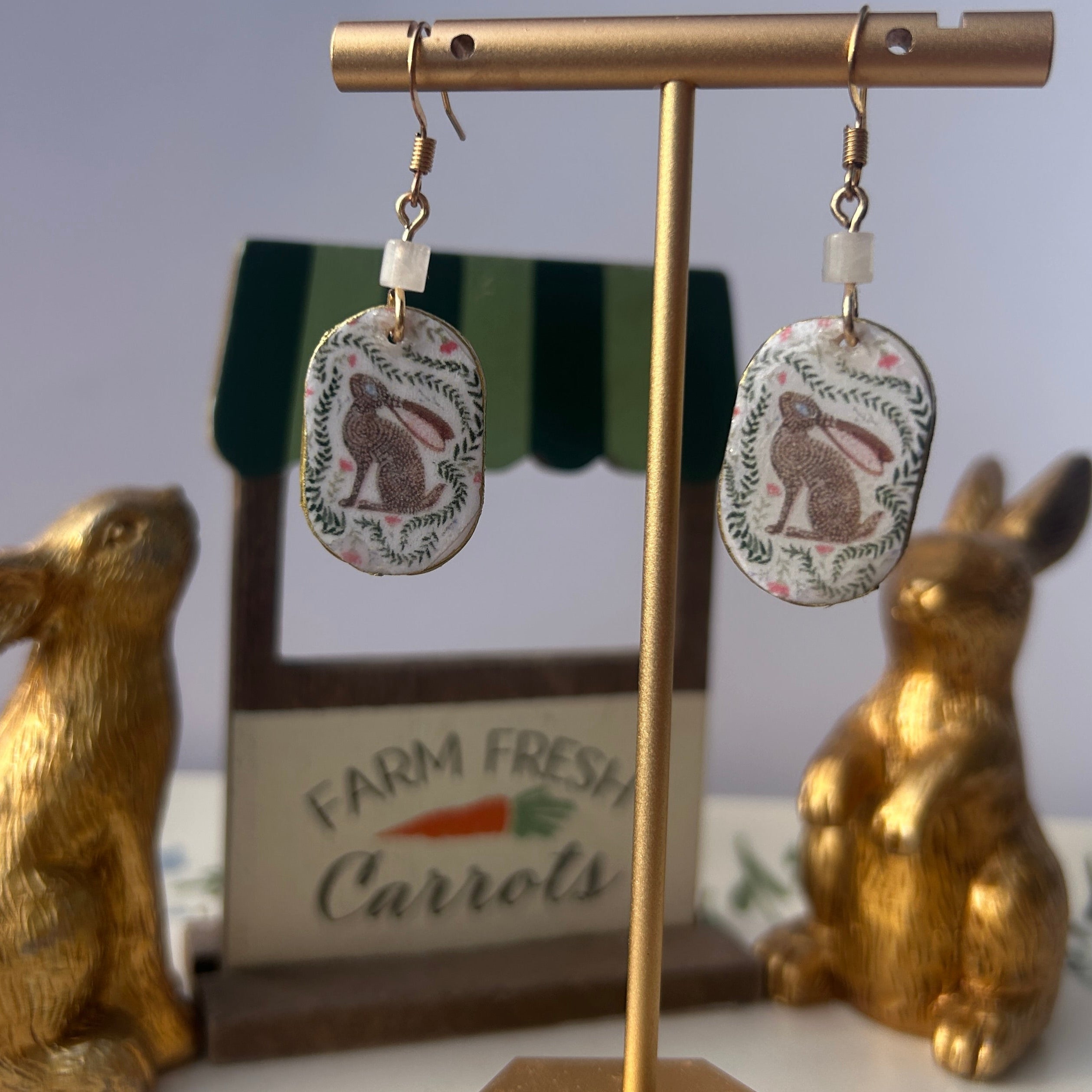 Rabbit Print Earrings