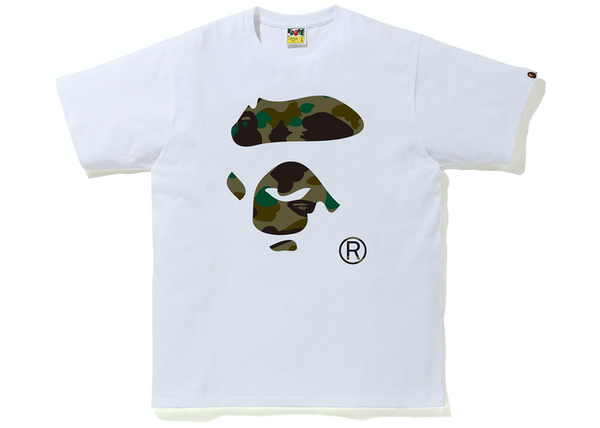 BAPE 1st Camo Ape Face Tee White/Green