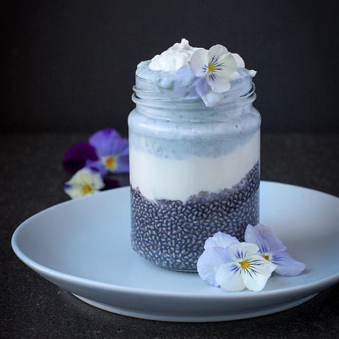 butterfly pea chia seed pudding | Life of Cha 