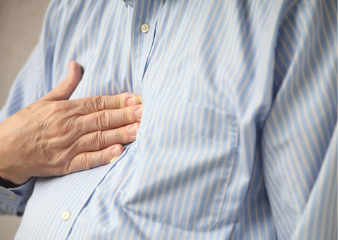 a man experiencing acid reflux