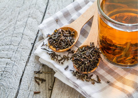 authentic black tea made from dried black tea leaves