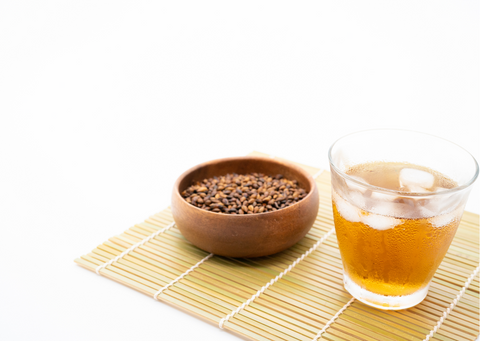 a glass of refreshing iced barley tea 