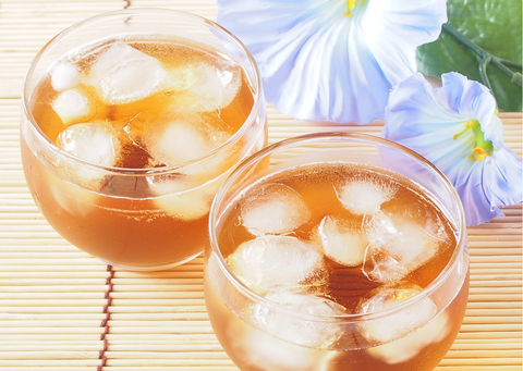 cold and refreshing glasses of iced barley tea