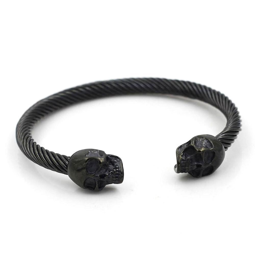 Biker Black titanium steel Skulls Bangle - VIIONA product image