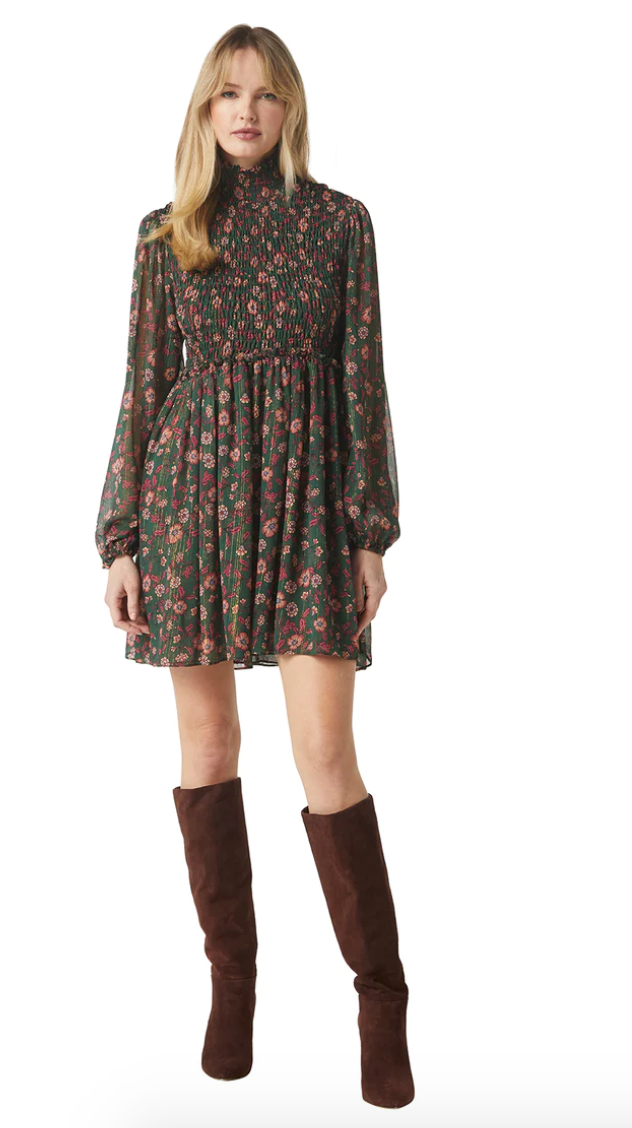 Misa Jessa Dress Evergreen Blooms Lurex | modelcitizen