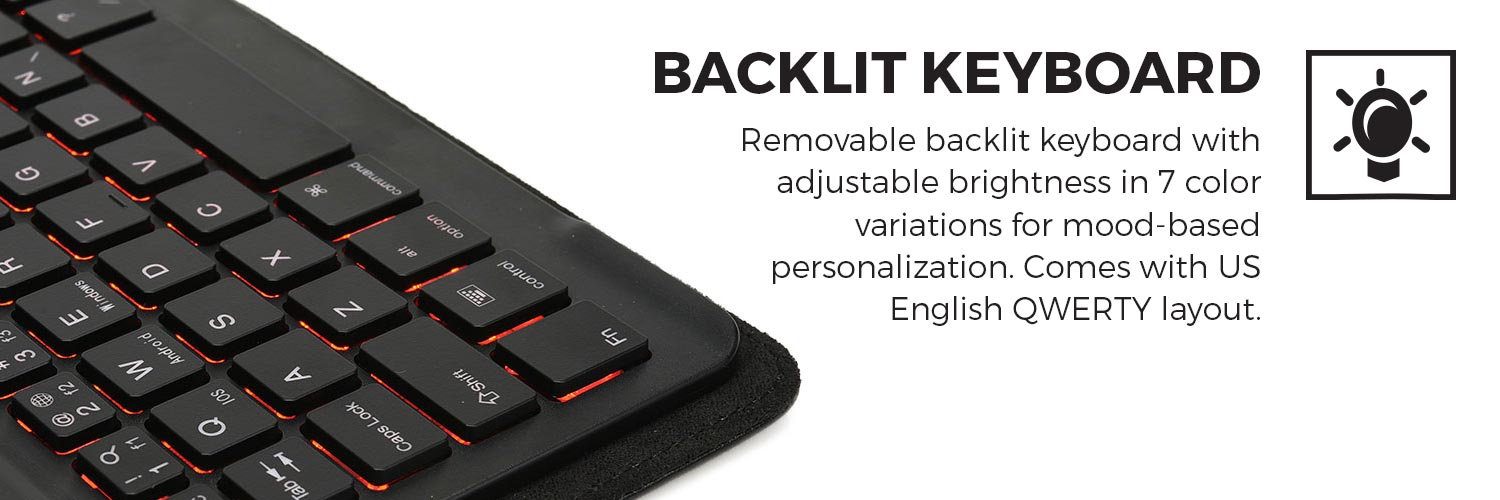 Cooper Backlight Executive Universal Bluetooth Keyboard Folio for 7-8 & 9-10.1 inch Tablets