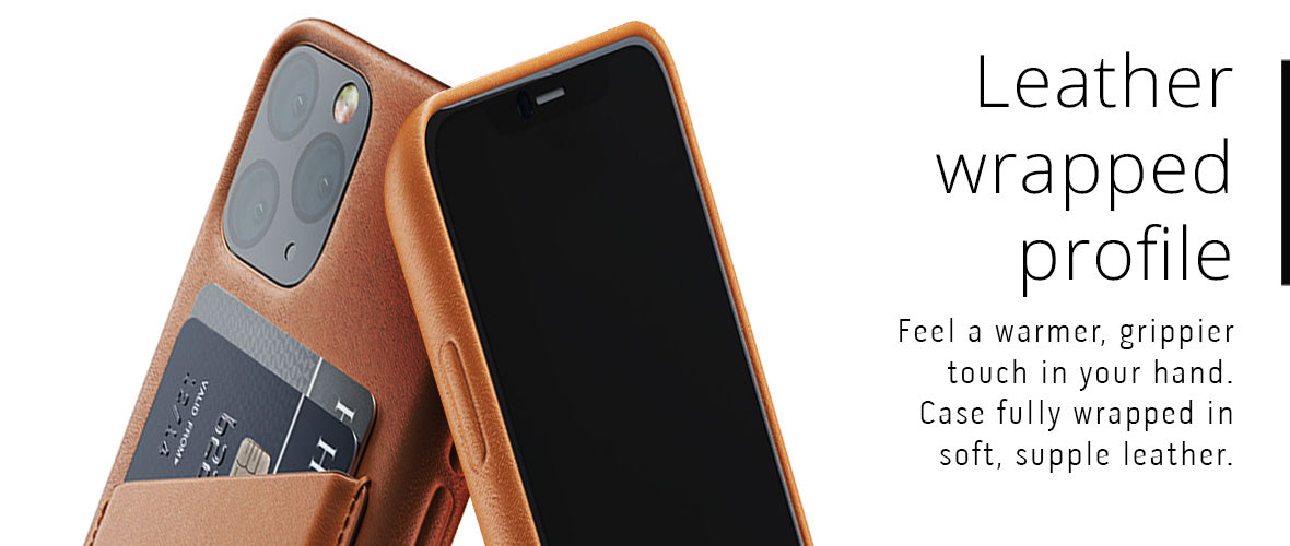 Leather wrapped profile case for iPhone 11 Pro