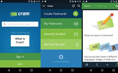 Cram tablet app
