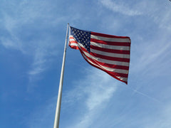 USA flag in sky
