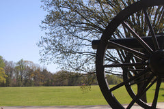 Cannon aimed across field at Kennesaw Mountain National Battlefield