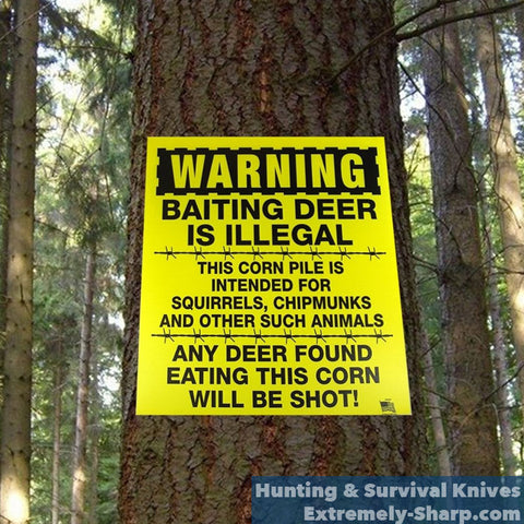 Hunting Baiting Deer is Illegal sign