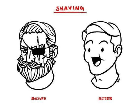 Shaving Before and After