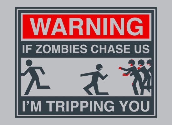 Zombie warning sign