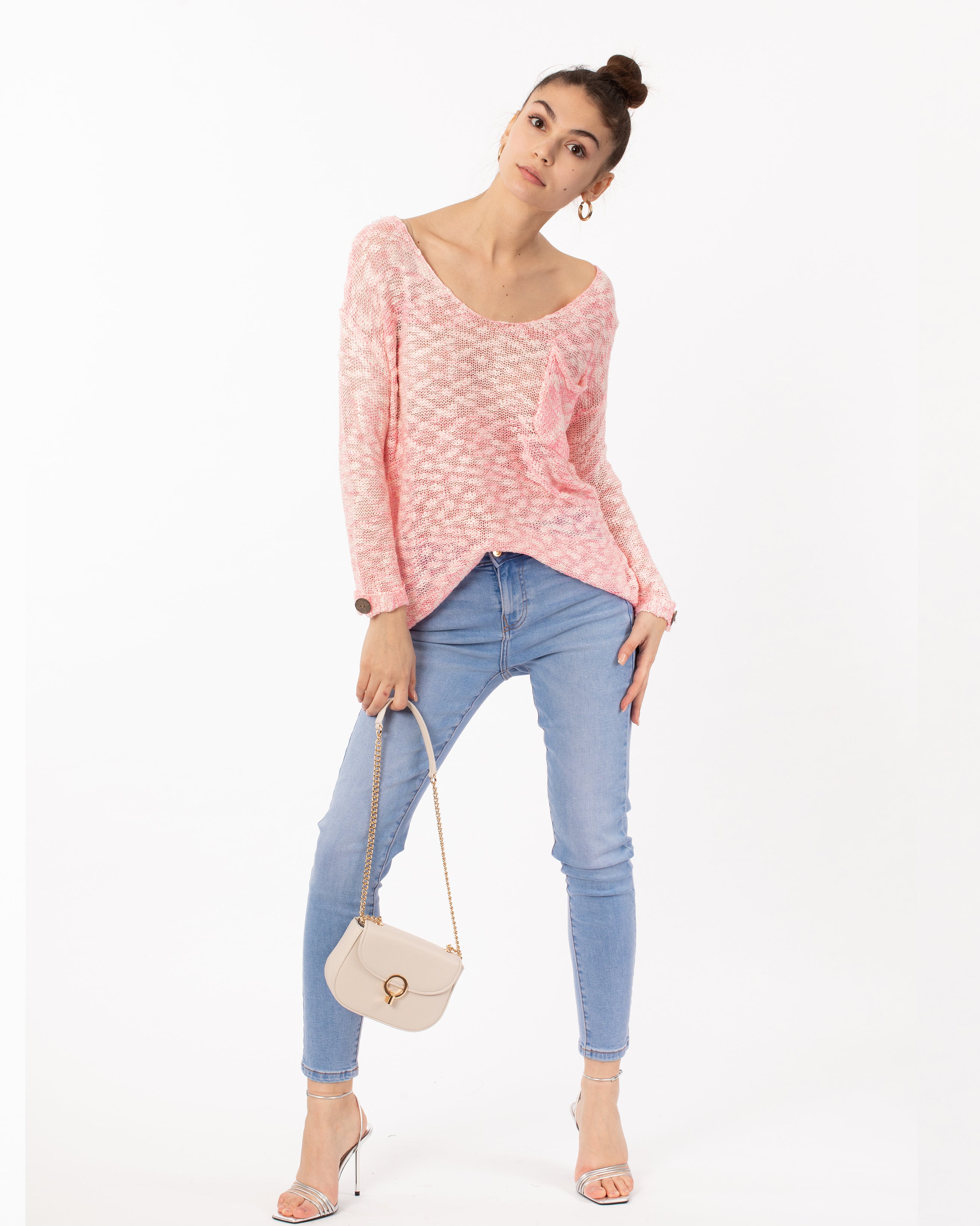 Pink color Jumper Top with Front Pocket