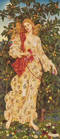 Flora (1894), oil on canvas, by Evelyn De Morgan