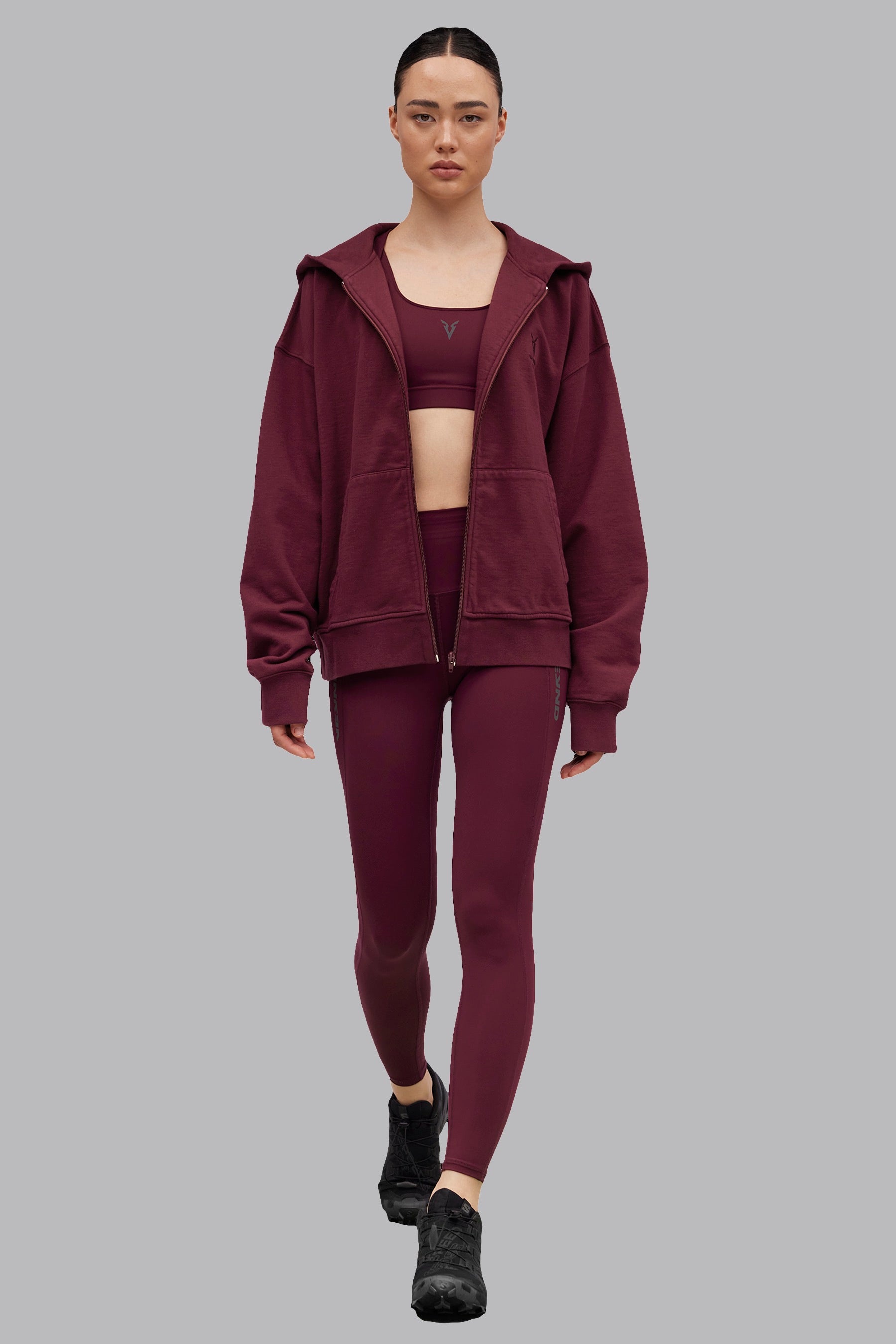 Signature Zip Up Hoodie - Burgundy