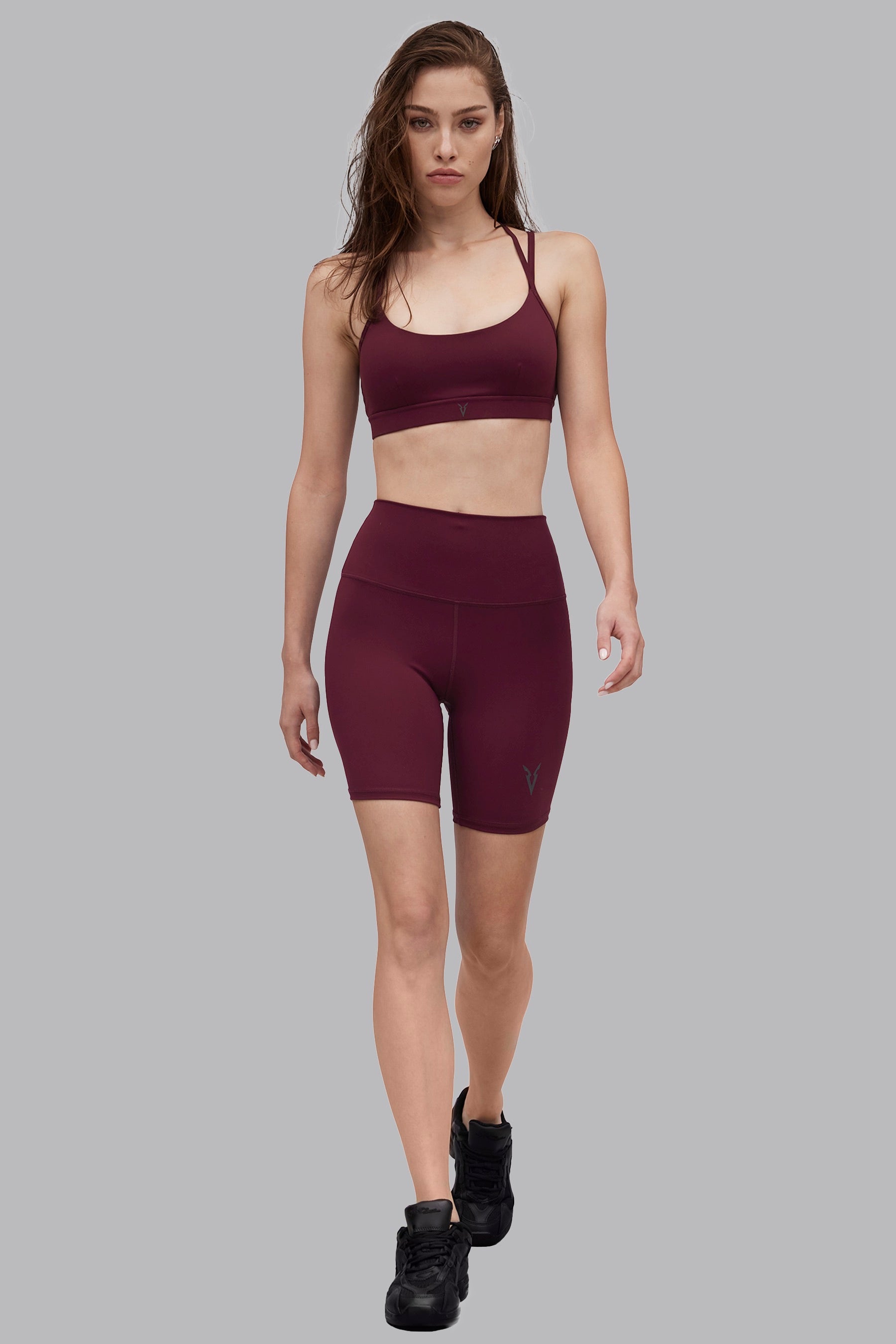 Signature High Waisted Shorts - Burgundy