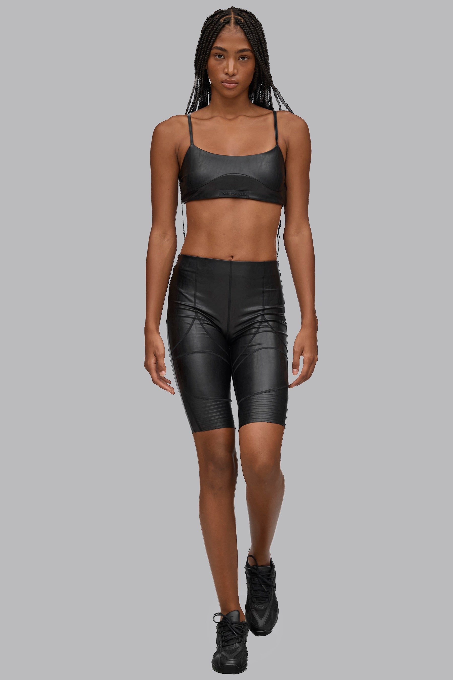 Vegan Leather Shorts - Black