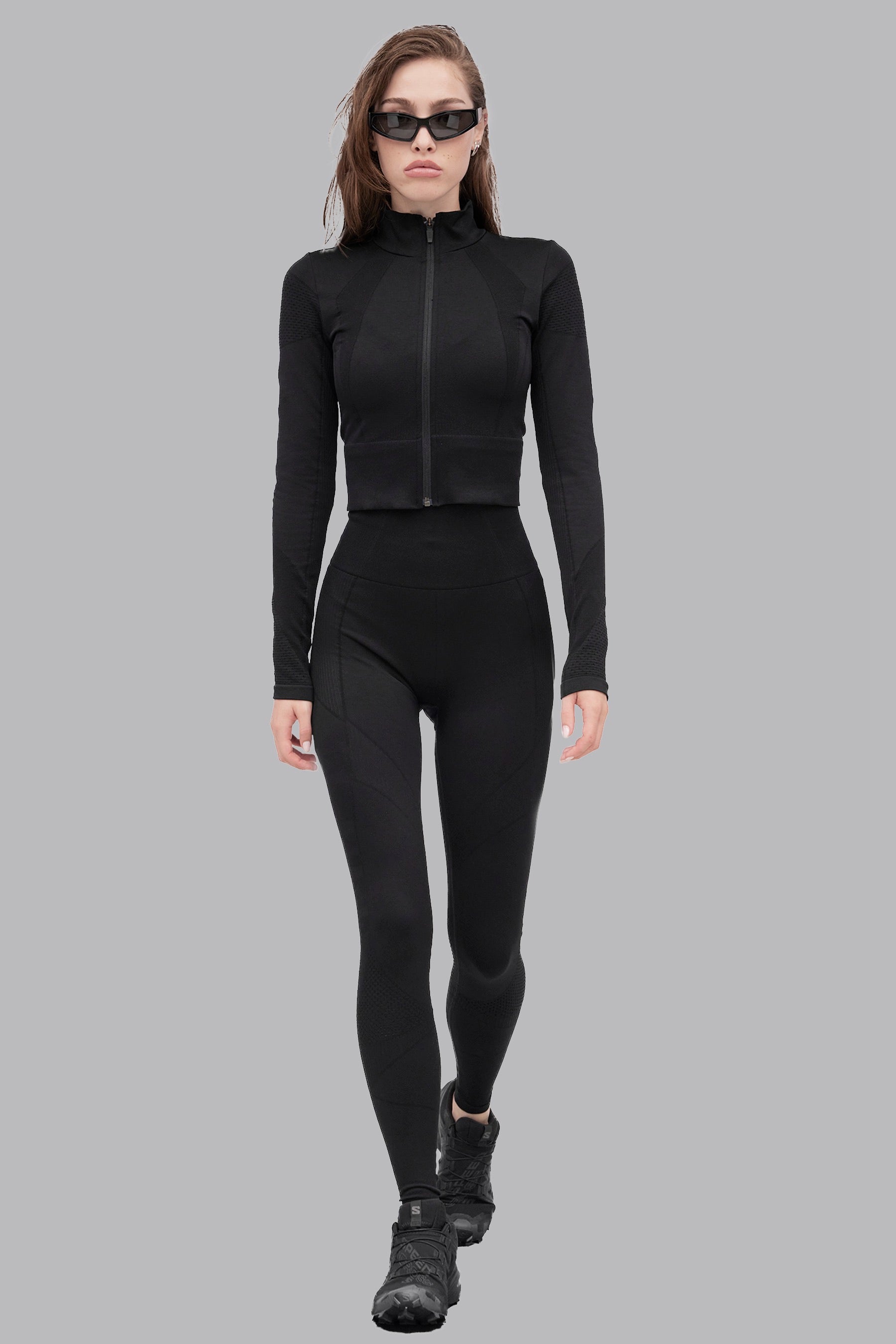 Seamless Cropped Jacket - Black