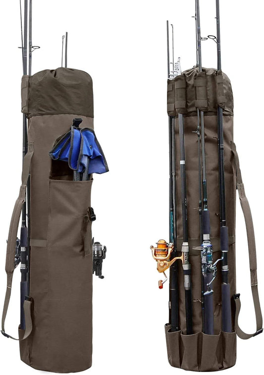 Fishing Pole Rod Holder Bags, Fishing Organizer Case Carrier Reel Pole  Storage Bags Waterproof Fishing Gear Organizer Travel Carry Bags