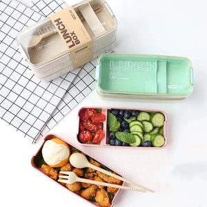 Kids Bento Box Leakproof Lunch Containers Cute Lunch Boxes for Kids Chopsticks Dishwasher Microwave Safe Lunch Food Container - tiazivo